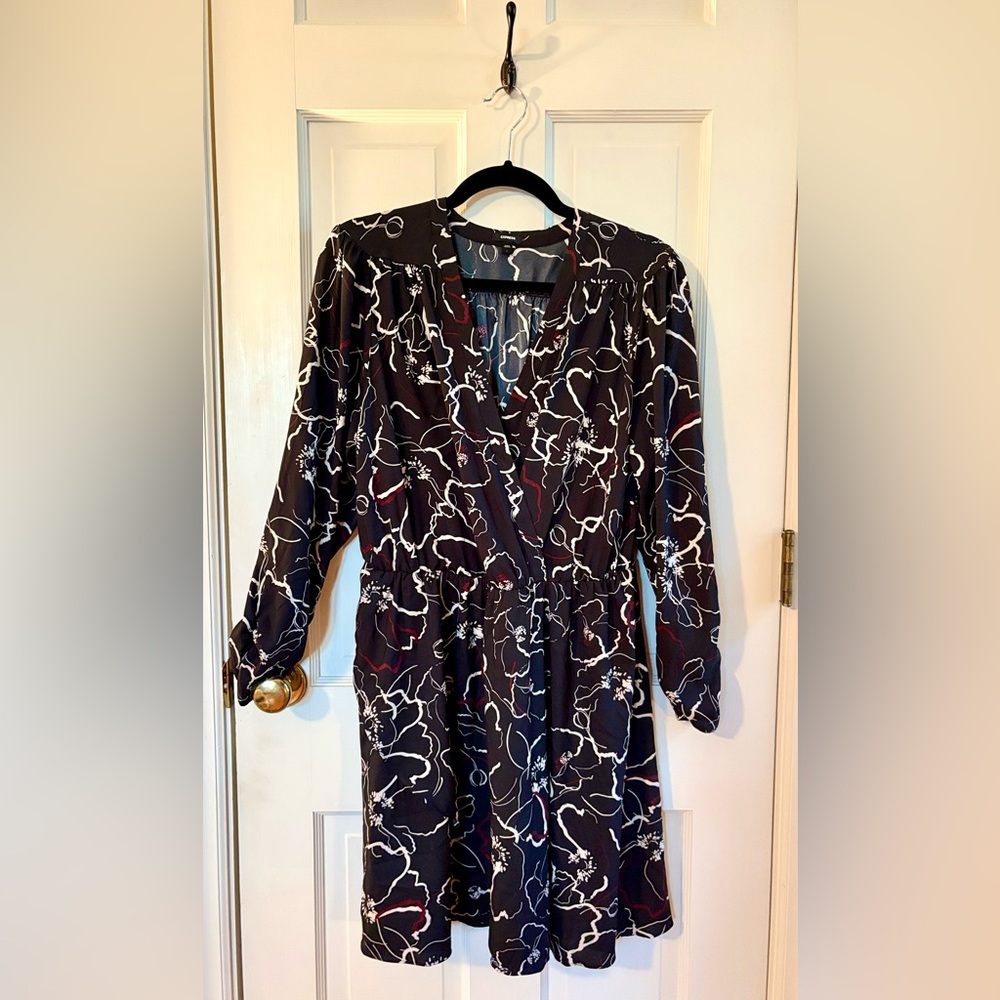 Express Black and White Floral Dress